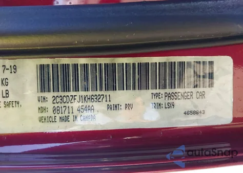 2019 Dodge Challenger R/T Scat Pack from USA, damaged, VIN 2C3CDZFJ1KH632711